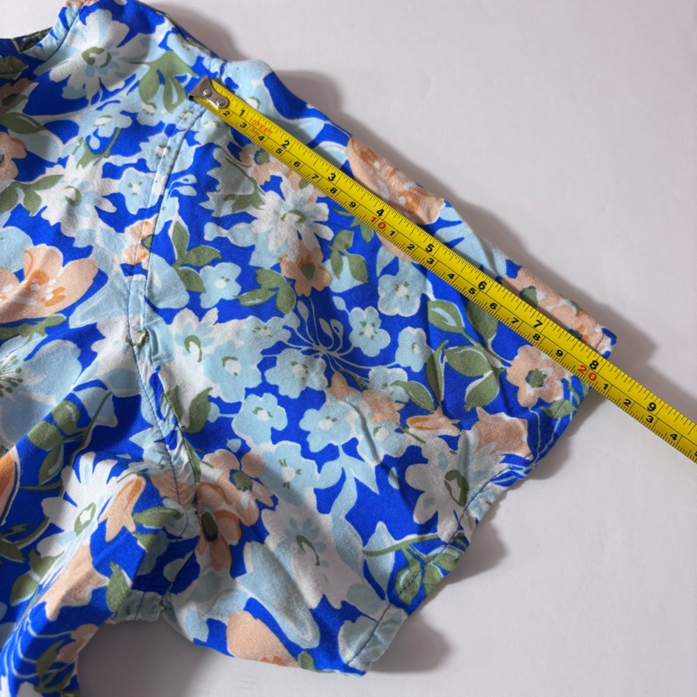 Croft & Barrow Midi Dress Cottagecore Feminine Lightweight Blue Floral Size 0X - Picture 12 of 14